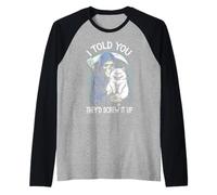 Grim Reaper Cat Humans Screw It Up Sarcastico Gatti Halloween Maglia con Maniche Raglan