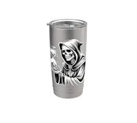 Grim Reaper Clessidra Gotico Morte Illustrazione Bicchiere termico in acciaio inox doppia parete