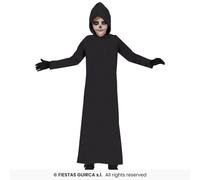 Grim Reaper Costume Carnevale Nero Con Cappuccio Scream Età 3-12 Anni