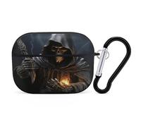 Grim Reaper - Custodia protettiva antiurto per Airpods Pro di seconda generazione, con moschettone, anti-caduta, colore: nero