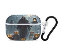 Grim Reaper - Custodia protettiva antiurto per Airpods Pro di seconda generazione, con moschettone, anti-caduta, colore: bianco
