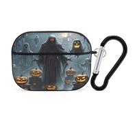 Grim Reaper - Custodia protettiva antiurto per Airpods Pro di seconda generazione, con moschettone, anti-caduta, colore: nero