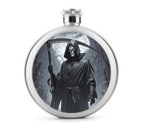 Grim Reaper - Fiaschetta da whisky da viaggio, piccola fiaschetta portatile da viaggio, in acciaio inox, a prova di perdite, per feste di nozze, testimone dello sposo, regalo per damigella d'onore