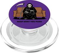 Grim Reaper gatto nero seduto sul giro La morte può aspettare divertente PopSockets PopGrip per MagSafe