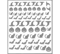 Grim Reaper Halloween Collection Spooky (Halloween Press On Nail Stickers ~ Silver)