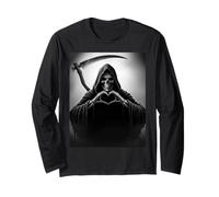 Grim Reaper Horror Poster Halloween Maglia a Manica