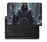 Grim Reaper - Porta passaporto sottile da viaggio, con blocco RFID, custodia per passaporto, con scomparti per carte di credito, per donne/uomini