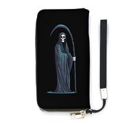 Grim Reaper Portafoglio sottile per le donne borsa lunga carino pochette da polso borsa porta carte, Stile:, 20x10.5cm