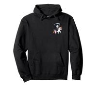 Grim Reaper Riding Unicorn Funny Pocket Rainbow Skeleton Art Felpa con Cappuccio