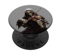 Grim Reaper - Scheletro gotico che suona violino musica Halloween PopSockets PopGrip Adesivo