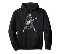 Grim Reaper Suonare la Chitarra - Scheletro Chitarrista Rock Felpa con Cappuccio