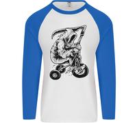 Grim Reaper Trike Bicicletta Ciclismo Gotico Uomo L/S Baseball T-Shirt