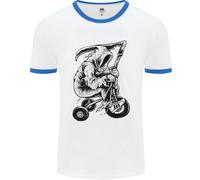 Grim Reaper Trike Bicicletta Ciclismo Gotico Uomo Ringer T-Shirt