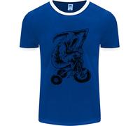 Grim Reaper Trike Bicicletta Ciclismo Gotico Uomo Ringer T-Shirt