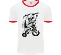 Grim Reaper Trike Bicicletta Ciclismo Gotico Uomo Ringer T-Shirt