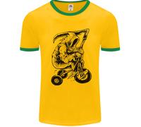 Grim Reaper Trike Bicicletta Ciclismo Gotico Uomo Ringer T-Shirt
