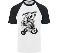 Grim Reaper Trike Bicicletta Ciclismo Gotico Uomo S/S Maglietta Baseball