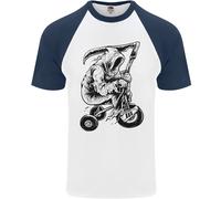 Grim Reaper Trike Bicicletta Ciclismo Gotico Uomo S/S Maglietta Baseball