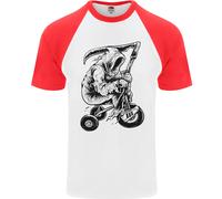 Grim Reaper Trike Bicicletta Ciclismo Gotico Uomo S/S Maglietta Baseball