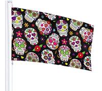 Grim Reaper With Wings Up In Flame Flag 3x5 Ft Outdoor Double Sided 100% Polyester Duty Durable Flags With Preset Hole For Home Office Garden Holiday Decorations