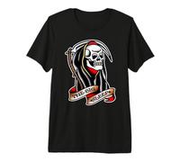 Grim Reaper x The Big Sleep Tradizionale Tatuaggio Flash Maglietta Premium