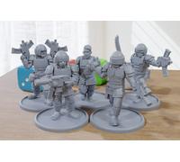 Grim Troopers Alpha - Minifigure 3D Stampate - Grim Dark / Sci-Fi - Tablet TTRPG