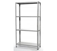 GRIMA - SCAFFALE in metallo GRIGIO 75 X 30 X 136h 4 Ripiani Portata 160 Kg