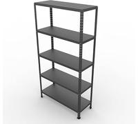 GRIMA Scaffale Metallo 5 ripiani - 100x40x187h cm (80 kg per ripiano, totale 400 kg) Scaffali in metallo per garage pesi, scaffalature per cucina, ufficio, scaffale professionale in metallo (Grigio)