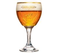 Grimbergen Bicchiere di birra sul piede 33cl - Birra Vetro 0,33 l - Forma convessa - 330 ml