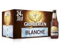Grimbergen Blanche, Cassa con 24 Bottiglie da 33 irra d'Abbazia Blanche/Witbier, Gusto Agrumato e Speziato, Gradazione Alcolica 6.0% Vol.