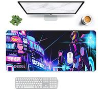 GrimClub Tappetino per mouse da gioco, di grandi dimensioni, 80 x 30 cm di spessore, 3 mm, resistente, antiscivolo, con base in gomma e bordi cuciti, tappetino per il mouse per gamer, ufficio e casa