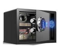 Grimtron Smart Biometric Safe - Scatola di blocco per impronte digitali con modalità silenziosa, tastiera retroilluminata e luce LED, piccola Caja Fuerte con antiruggine e antifurto