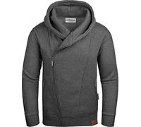 Grin&Bear Felpa con Cappuccio e Zip da Uomo GB016-Charcoal-M