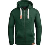 Grin&Bear Felpa con Cappuccio e Zip da Uomo GB601-DarkGreen-XL