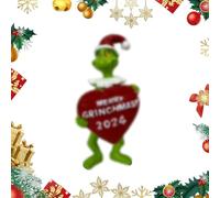 Grinch, decorazioni natalizie, ornamento da appendere decorazioni per albero di natale, unico divertente resina verde decorazione natalizia per la casa e le feste (C)