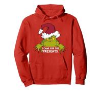 Grinch- I Came for The Presents Felpa con Cappuccio, Unisex per Adulti, Rosso, M