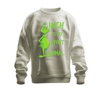 Grinch is My Spirit Animal - Felpa con scritta "Natale", naturale, XL