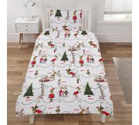 Grinch Set Biancheria Natalizia Con Copripiumino Cotone Singolo 2-in-1