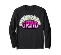 Grind And Shine Divertente Uomini Donne Proprietario di Affari Soldi Contanti Maglia a Manica