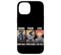 Grind Daily Versare lentamente dal vivo completamente fatto in casa caffè Custodia per iPhone 14