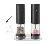 Grinder elettrico Salt and Pepper Set, Refillable Salt Pepper Grinder Set, Battery Powered Pepper Mill, Adjustable Coarseness Grinder, Salt and Pepper Grinders for Kitchen, Electric Salt Grinder,