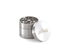 Grinder - Grinder in acciaio INOX, 4 pezzi, 45 x 45 mm, con raschietto per polline