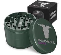 Grinder per Erbe | Grinder Premium in Metallo di Alluminio a 4 Parti con Filtro per Polline, Coperchio Magnetico, 28 Denti Affilati, Rivestimento in Ceramica, Facile da Pulire e Antiade (Verde)