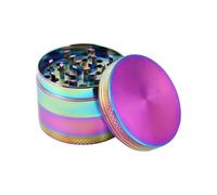 Grinder per tabacco, erbe e spezie, set da 4 pezzi, con raschietto per polline, dimensioni: 5 cm, realizzato in lega di zinco (Technicolor)
