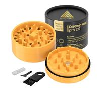 Grinder Premium CERAMIC NANO PRO 2.0 | Rivestimento Nano Ceramico Antiaderente | Sistema Quick-Connect senza filettatura con magnete N52 | Ø 62 mm Camera Profonda | Grinder per Erbe e Spezie (Giallo)