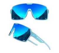 grinderPUNCH Occhiali da sole sportivi polarizzati per uomini e donne, occhiali da sole leggeri con protezione UV per baseball, picketball, neve, escursionismo, ciclismo, corsa, pesca (blu)