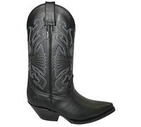 Grinders Buffalo Stivali Unisex di Pelle Nera Stile Cowboy 11