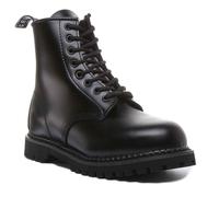 GRINDERS Cedric Cs Unisex 8 Occhiello Pelle Caviglia Stivali Uomo Nero UK 3 - 12