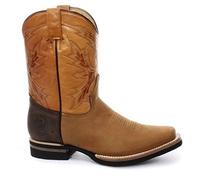 Grinders El Paso Stivali da Cowboy in Pelle Marrone con Cinturino in Pelle Marrone 40