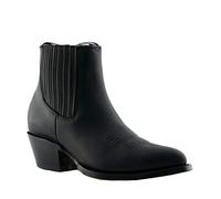 Grinders Maverick Stivaletti Unisex di Pelle Nera Stile da Ballo Cowboy Occidentale 10